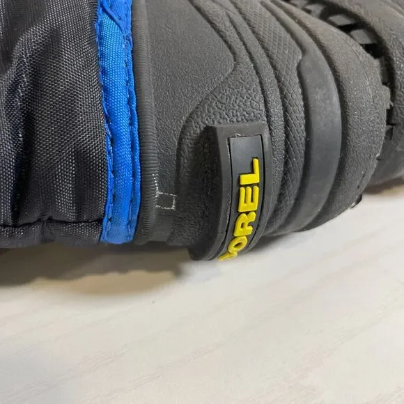 SOREL Children's Snow Commander Boots Black/Blue Size 10 Winter Warm Logo - Picture 8 of 9